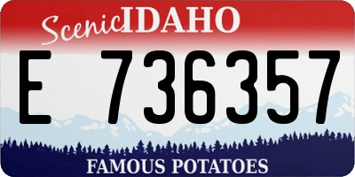 ID license plate E736357