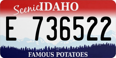 ID license plate E736522
