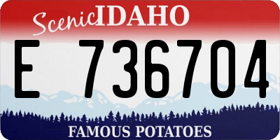 ID license plate E736704