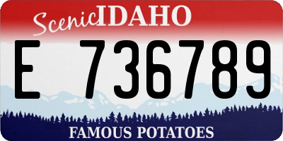 ID license plate E736789