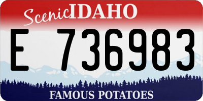 ID license plate E736983
