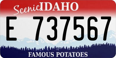 ID license plate E737567