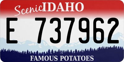ID license plate E737962