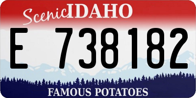 ID license plate E738182