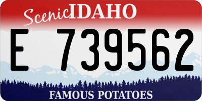 ID license plate E739562