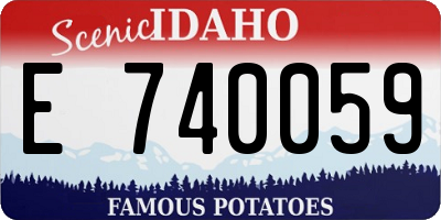 ID license plate E740059