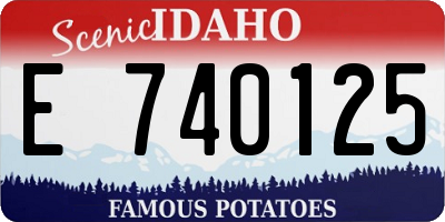 ID license plate E740125