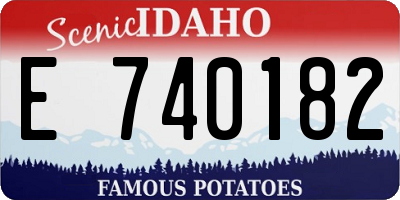 ID license plate E740182