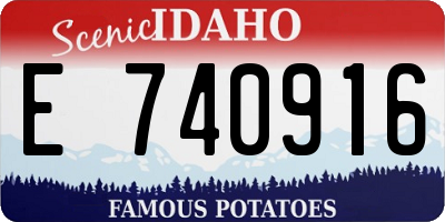 ID license plate E740916