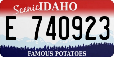 ID license plate E740923