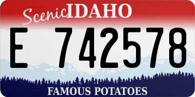 ID license plate E742578
