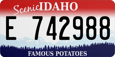 ID license plate E742988