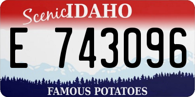 ID license plate E743096