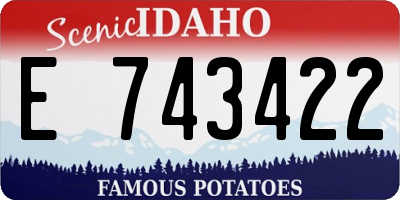 ID license plate E743422