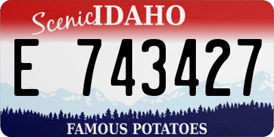 ID license plate E743427