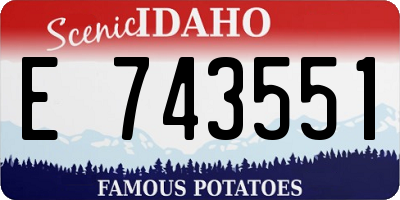 ID license plate E743551