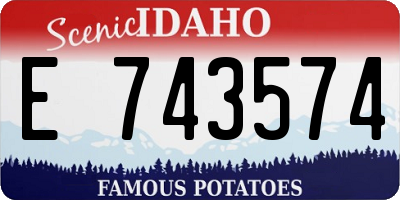 ID license plate E743574