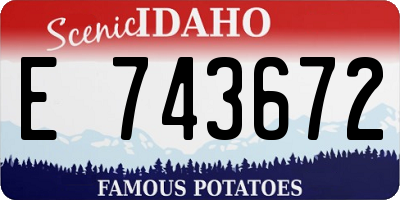 ID license plate E743672