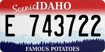 ID license plate E743722