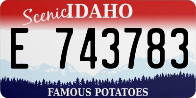 ID license plate E743783