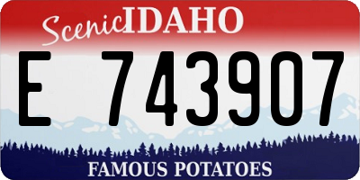 ID license plate E743907