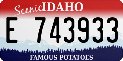 ID license plate E743933