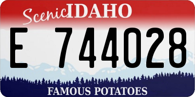 ID license plate E744028