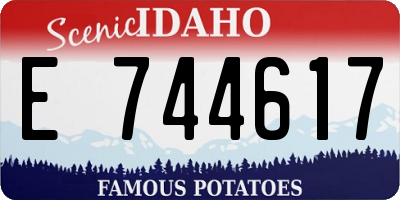 ID license plate E744617