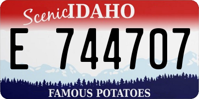 ID license plate E744707