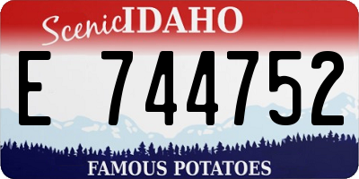 ID license plate E744752