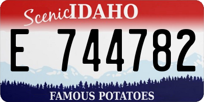 ID license plate E744782