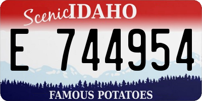 ID license plate E744954