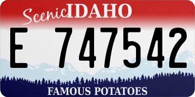 ID license plate E747542