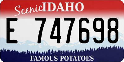 ID license plate E747698