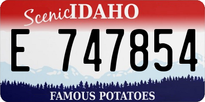 ID license plate E747854