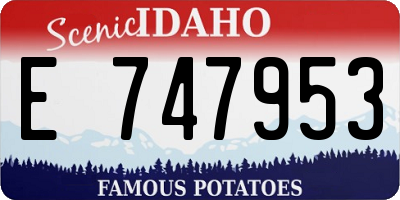 ID license plate E747953