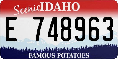 ID license plate E748963