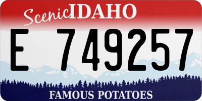 ID license plate E749257