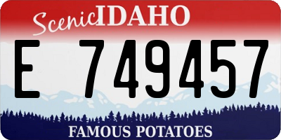 ID license plate E749457