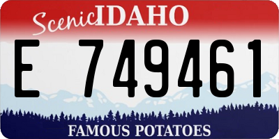 ID license plate E749461