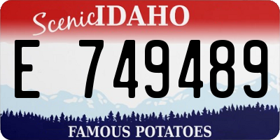 ID license plate E749489