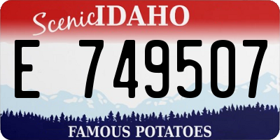 ID license plate E749507