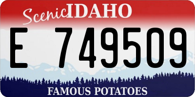 ID license plate E749509