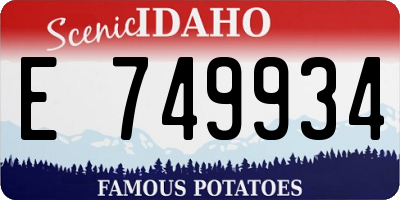 ID license plate E749934