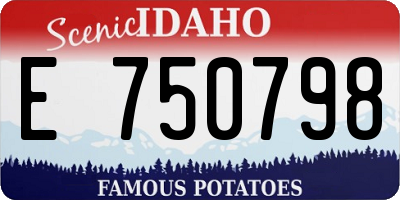 ID license plate E750798