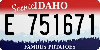 ID license plate E751671