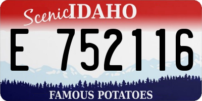 ID license plate E752116