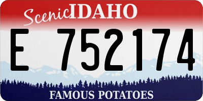 ID license plate E752174