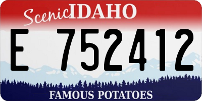 ID license plate E752412