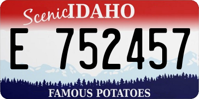 ID license plate E752457